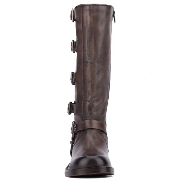 Brown Leather Knee-High Boots - Picture 4 of 11